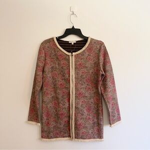 Charming old money chic floral cardigan